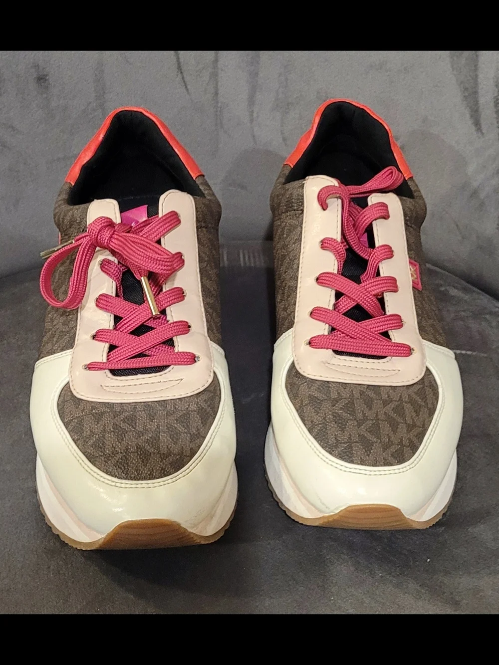 Michael Kors Pink Trim Logo-Print Women's Sneakers